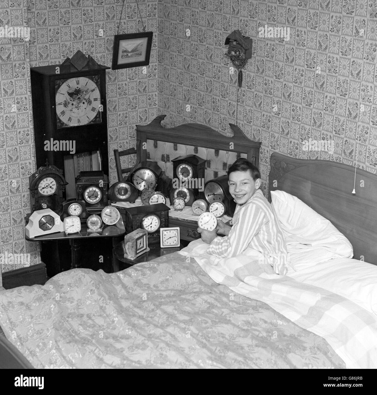 Clock Collector - Leyland, Lancashire Stock Photo
