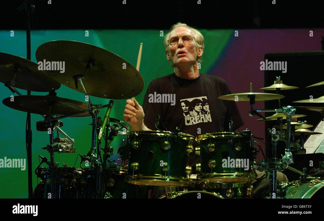 Cream reunion concert Royal Albert Hall. Drummer Ginger Baker of