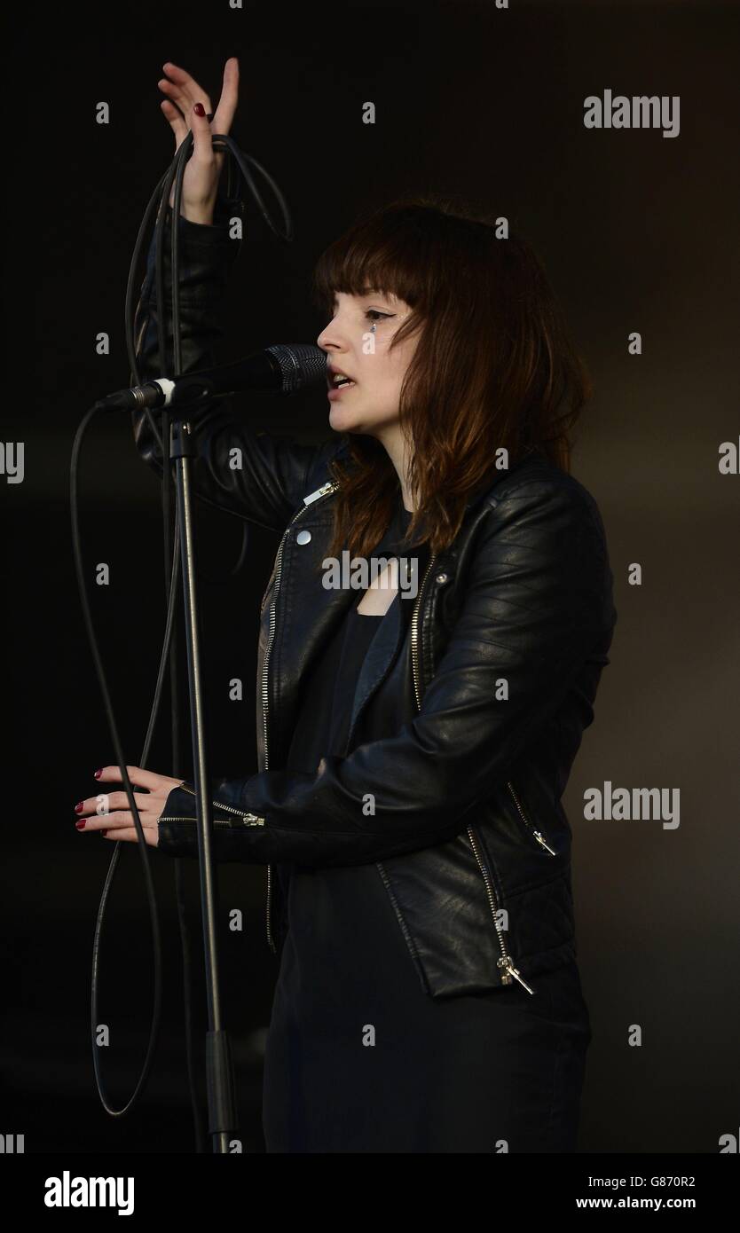 Lauren Mayberry Of Chvrches Performing On The Mtv Stage During Day Two Of The V Festival At Weston Park Shifnal Shropshire Stock Photo Alamy