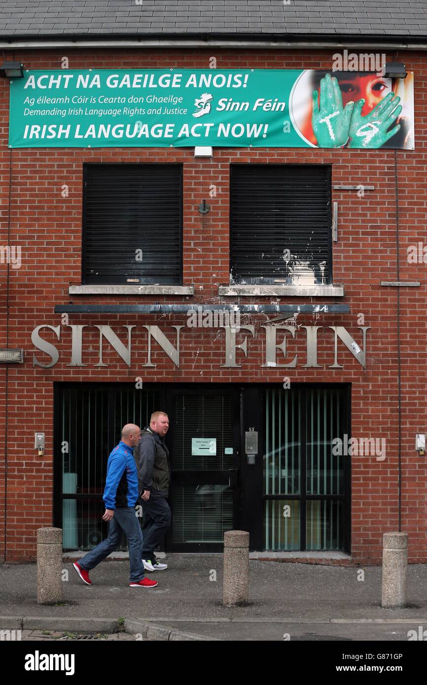 Sinn Fein's head office on the Falls Road in Belfast which was attacked