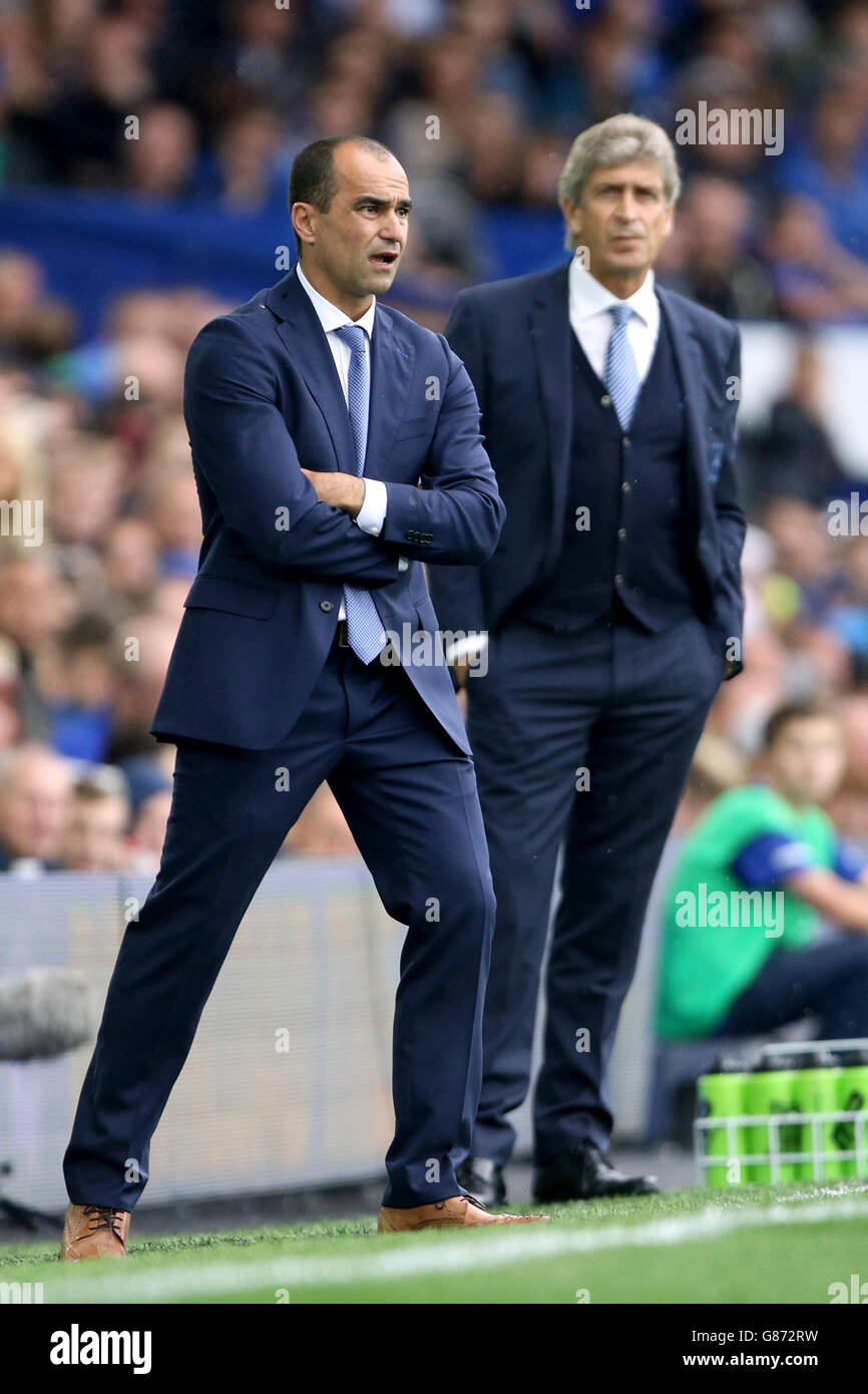 Soccer - Barclays Premier League - Everton v Manchester City - Goodison Park. Everton manager Roberto Martinez Stock Photo