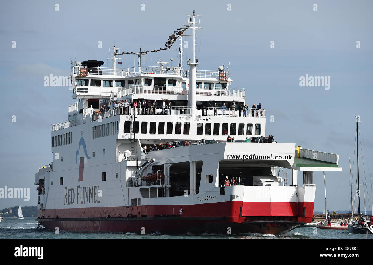 Red funnel red osprey transport water ferry ferries ampics hires stock