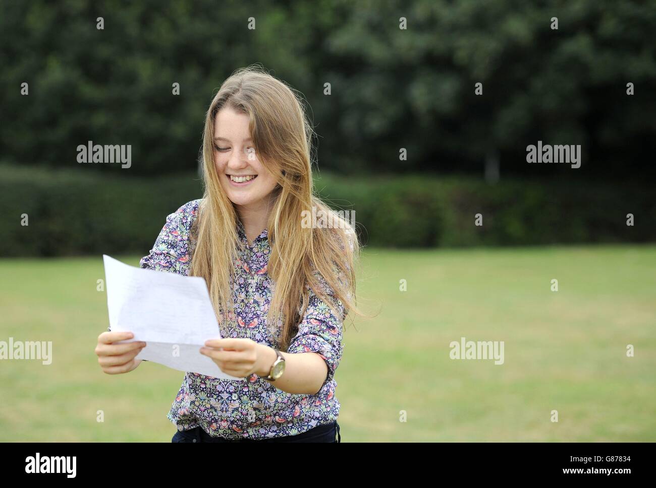 A-level results Stock Photo