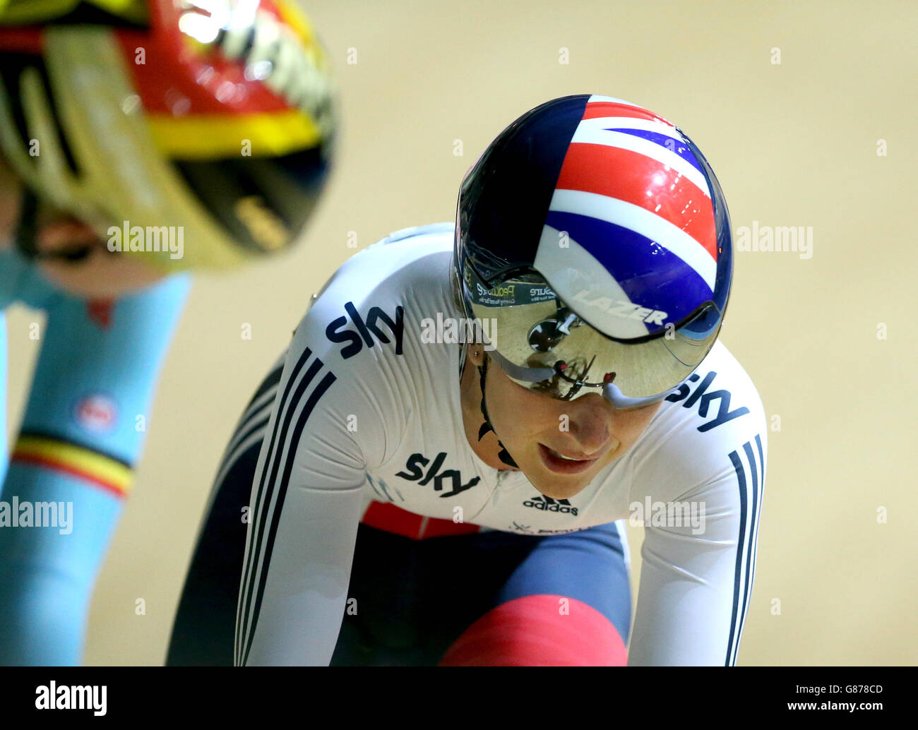 Cycling - Revolution Series - Day Three - Derby Arena. Great Britain's Laura Trott before winning the Womens Omnium Points Race during day three of the Revolution Series at Derby Arena. Stock Photo