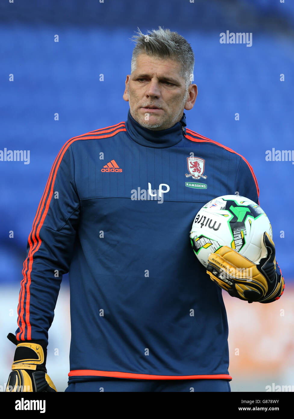 Middlesbrough goalkeeping coach Leo Percovich prior to the Capital One Cup, First Round match at Boundary Park, Oldham. PRESS ASSOCIATION Photo. Picture date: Wednesday August 12, 2015. See PA story SOCCER Oldham. Photo credit should read: Simon Cooper/PA Wire. No use with unauthorised audio, video, data, fixture lists, club/league logos or 'live' services. Online in-match use limited to 45 images, no video emulation. No use in betting, games or single club/league/player publications. Stock Photo