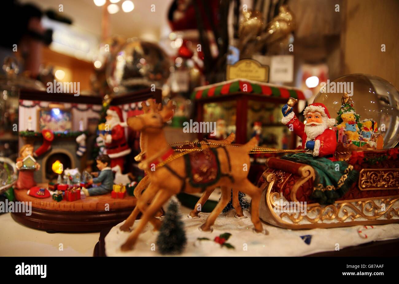 Christmas decorations on display as the Brown Thomas department store in Dublin opens its