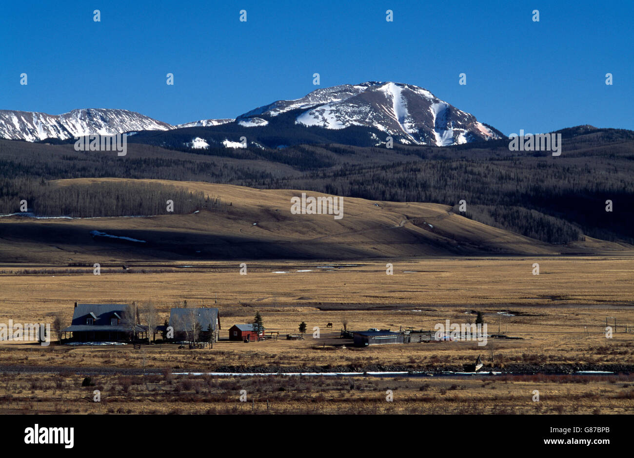 Colorado USA Ranch North Of The Weminuche Wilderness Stock Photo