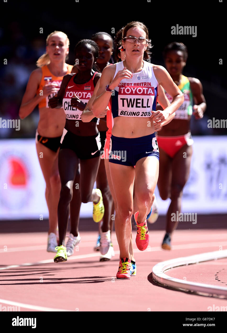 Great Britain's Stephanie Twell in the Women's 5000m Round one, during day six of the IAAF World Championships at the Beijing National Stadium, China. Stock Photo