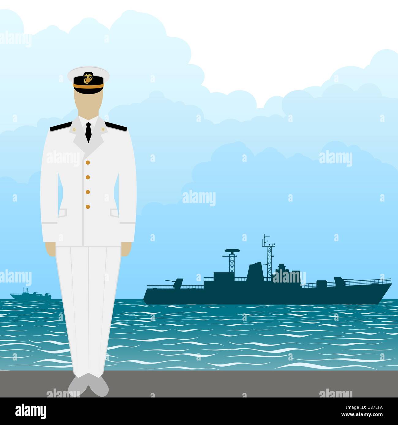 Sailor seaman and captain profession design Vector Image