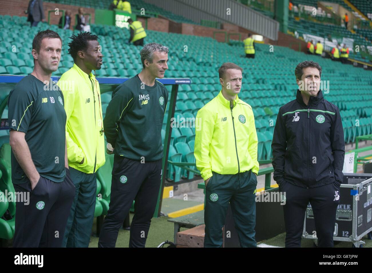 From Left To Right Celtic Manager Ronny Deila Efe Ambrose Jim Mcguinness Leigh Griffiths