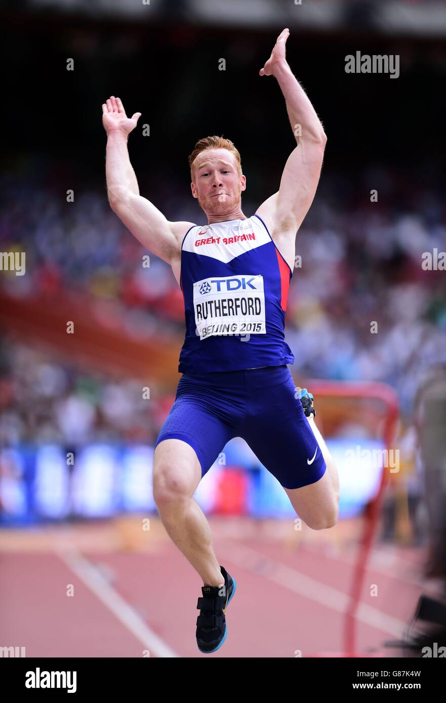 Great Britain's Greg Rutherford in the Men's Long Jump Qualifying ...
