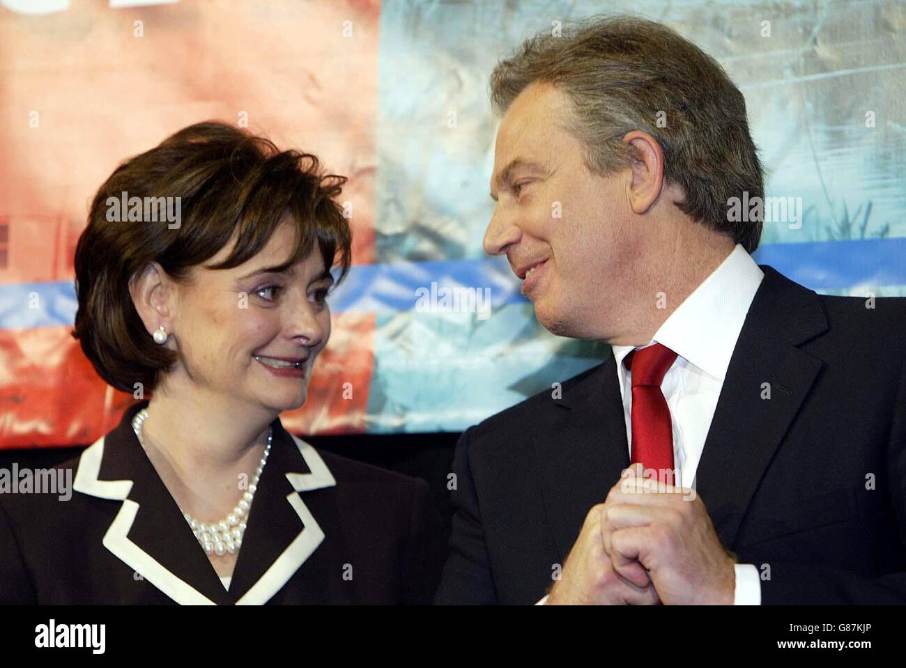 Prime Minister Tony Blair with his wife Cherie after being elected