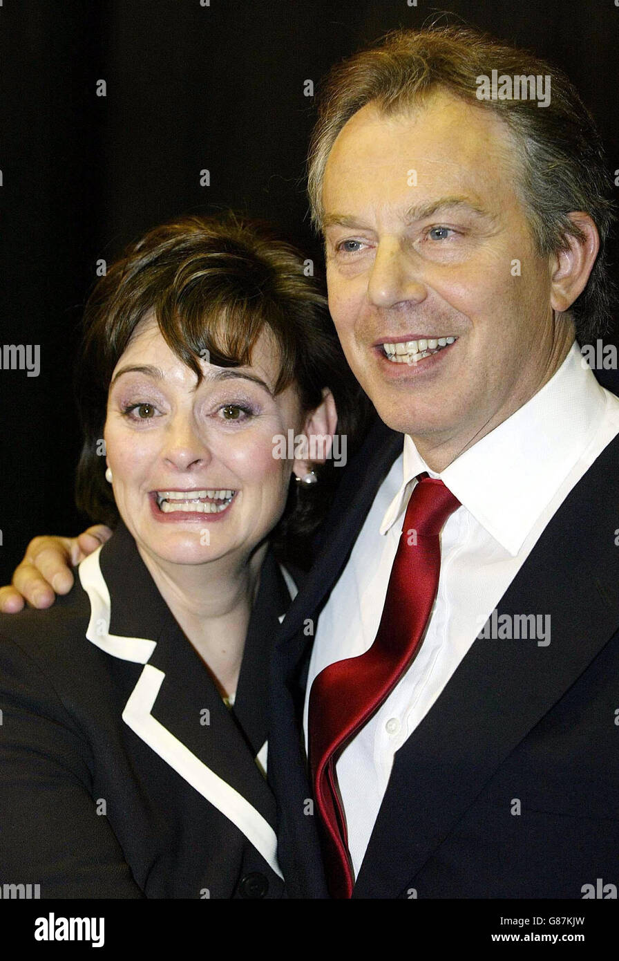 Prime Minister Tony Blair with his wife Cherie after being elected