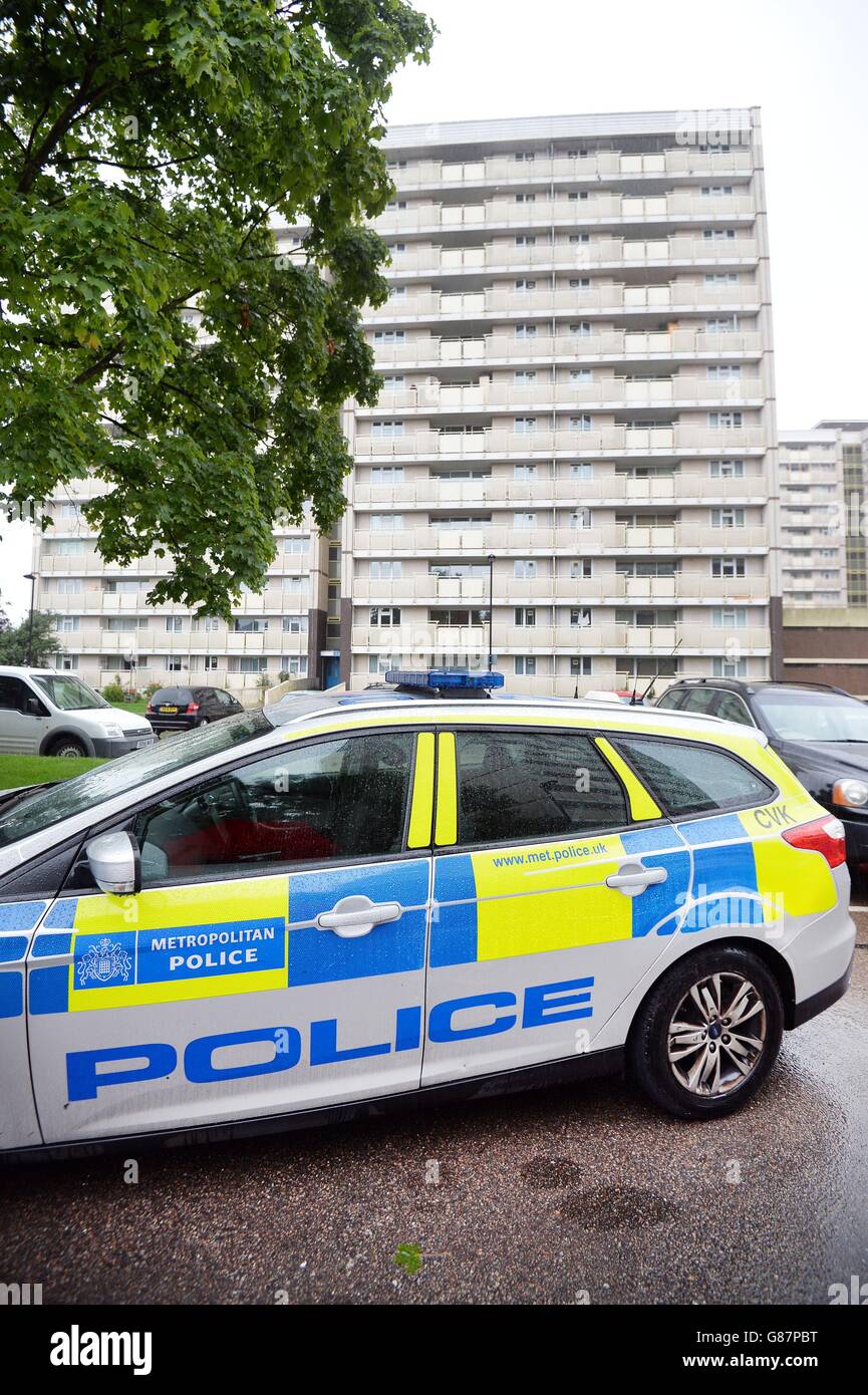 A police car parked outside picardy house in cedar road hires stock