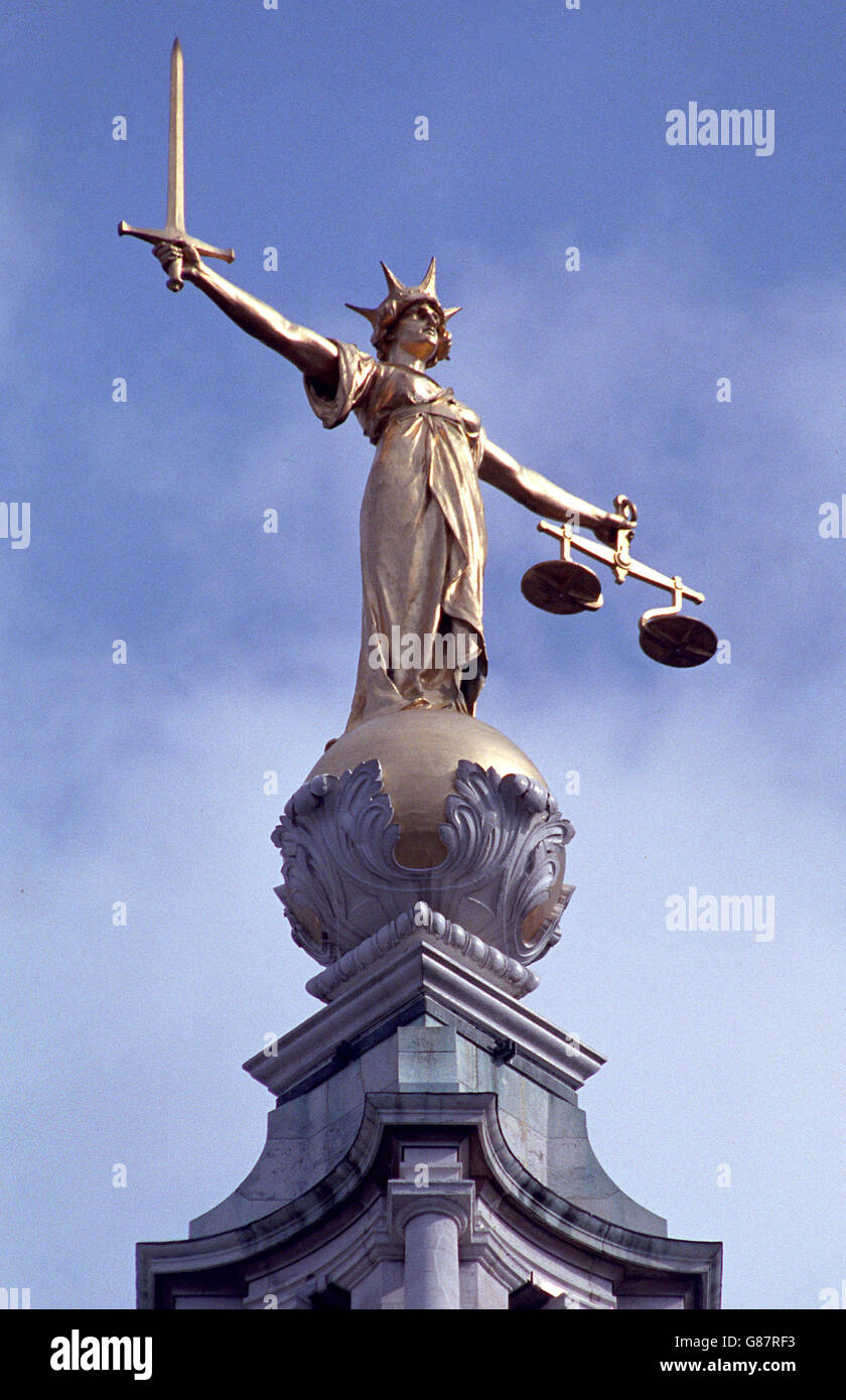 Scales of Justice. The scales of justice on top of the Old Bailey Stock