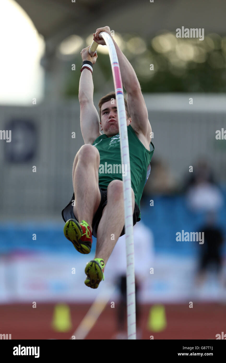 Sport - Sainsbury's 2015 School Games - Day Two - Manchester. Northern Ireland's Shane Martin competes in the boys pole vault at the Sainsbury's 2015 School Games at the Manchester Regional Arena. Stock Photo