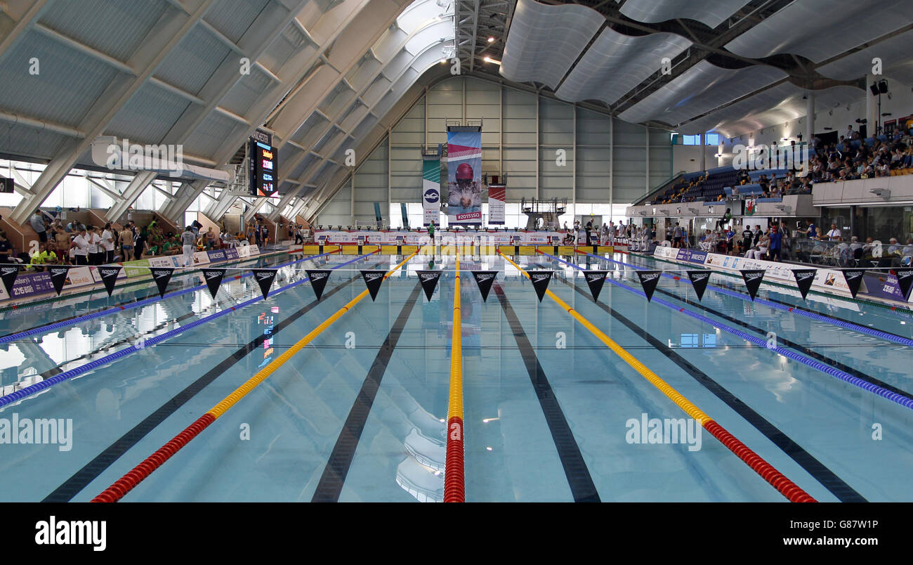 A general view of the swimming pool at the Sainsbury's 2015 School Games at the Manchester Aquatics Centre. Stock Photo