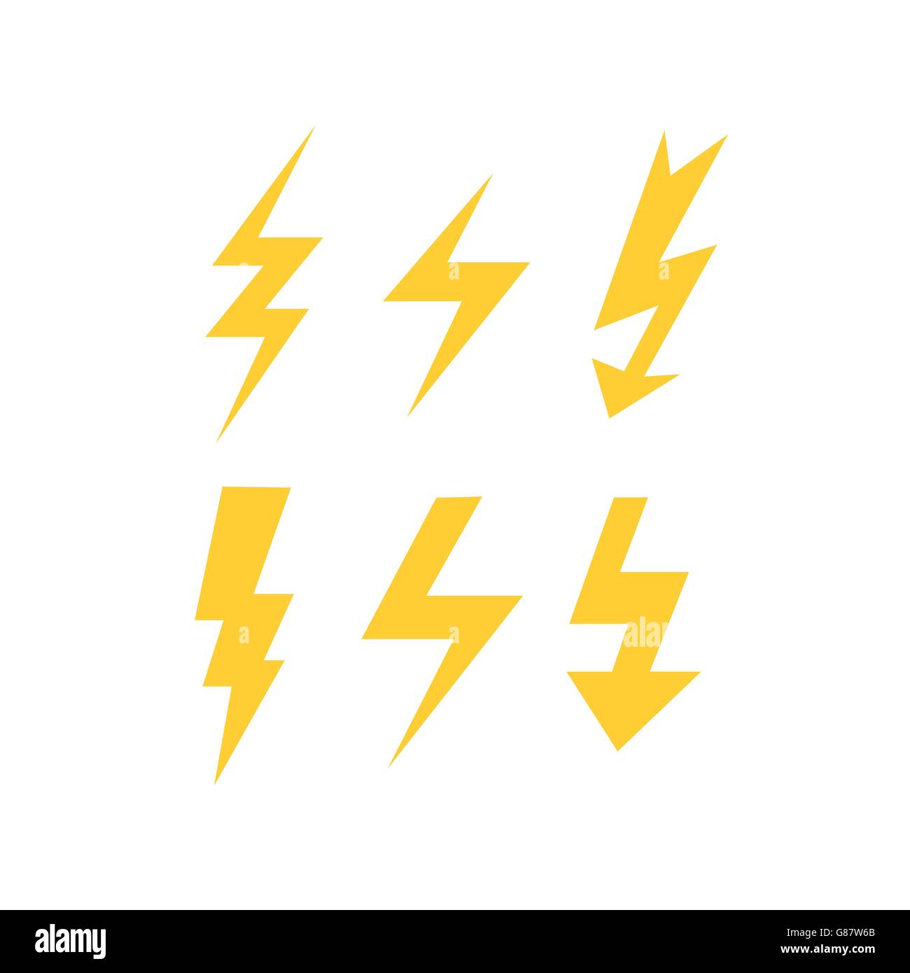Yellow lightning bolts Stock Vector Images Alamy
