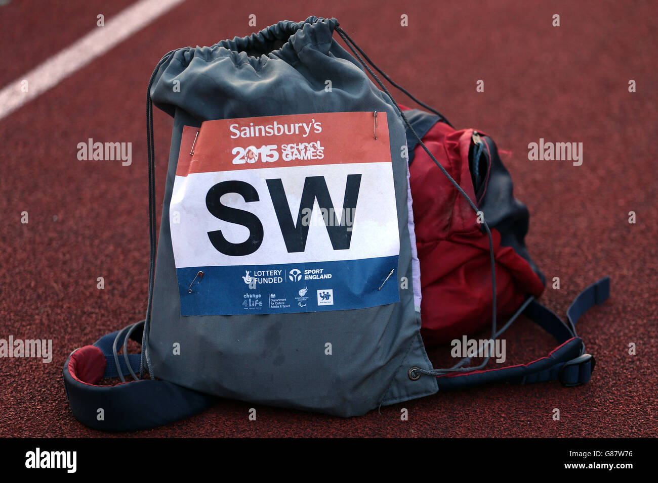 Detail of an England South West kit bag at the Sainsbury's 2015 School ...