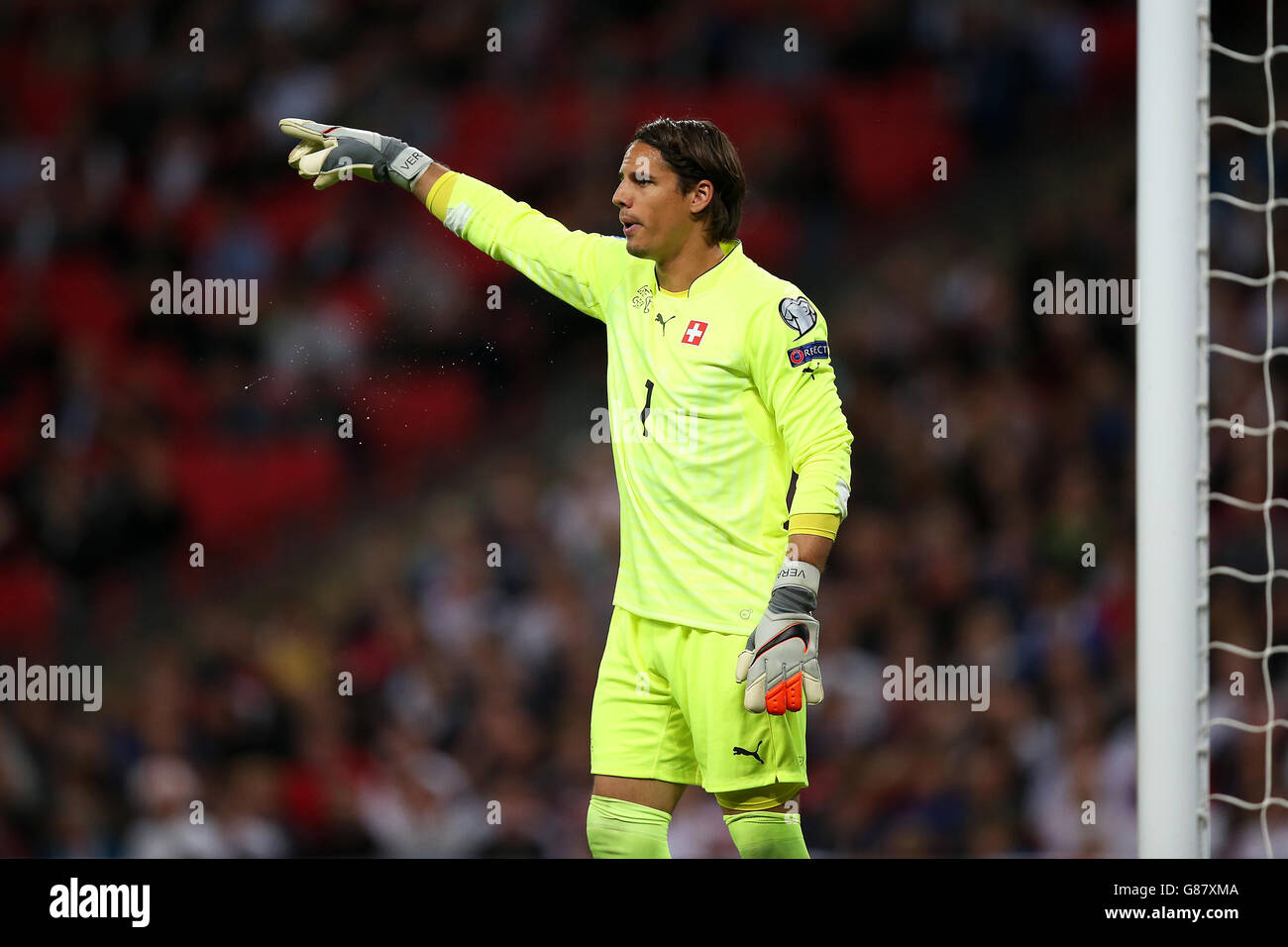 Soccer - UEFA Euro 2016 - Qualifying - Group E - England v Switzerland - Wembley Stadium. Switzerland goalkeeper Yann Sommer Stock Photo