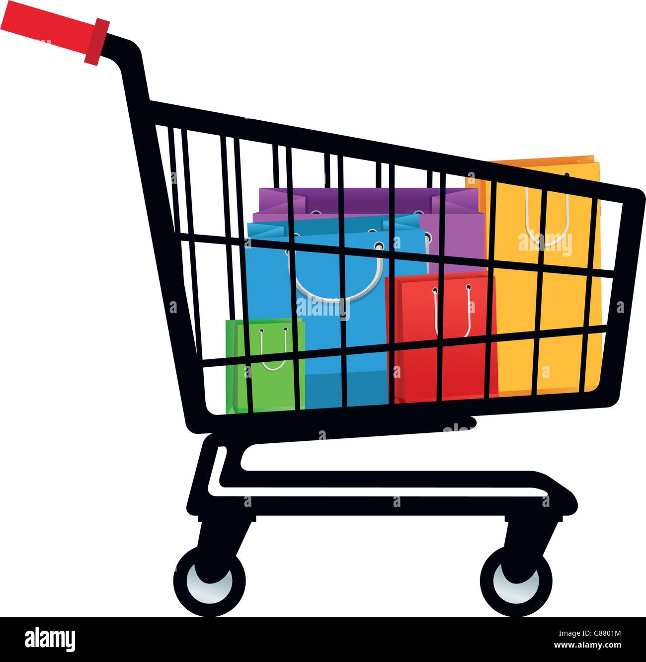 shopping cart with bags inside icon Stock Vector Image & Art - Alamy