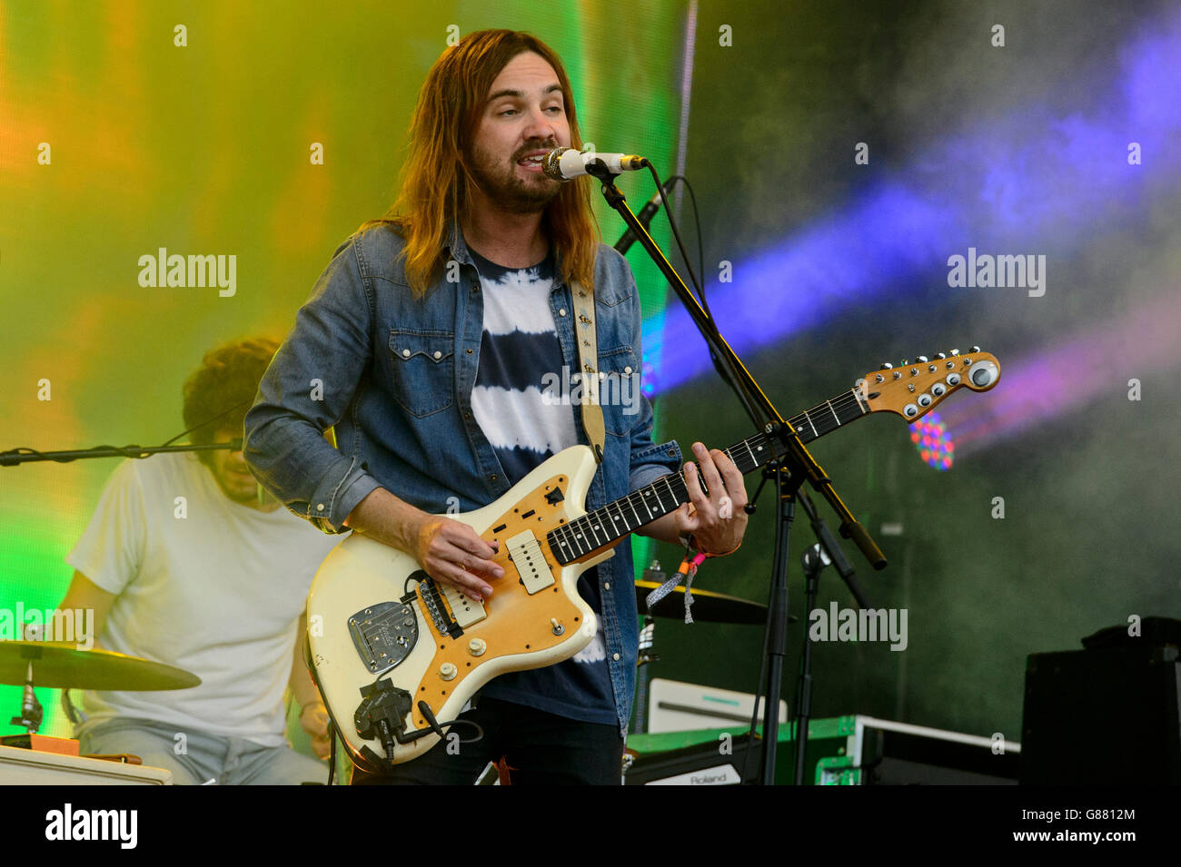 Tame Impala performs at the Glastonbury music festival Stock Photo