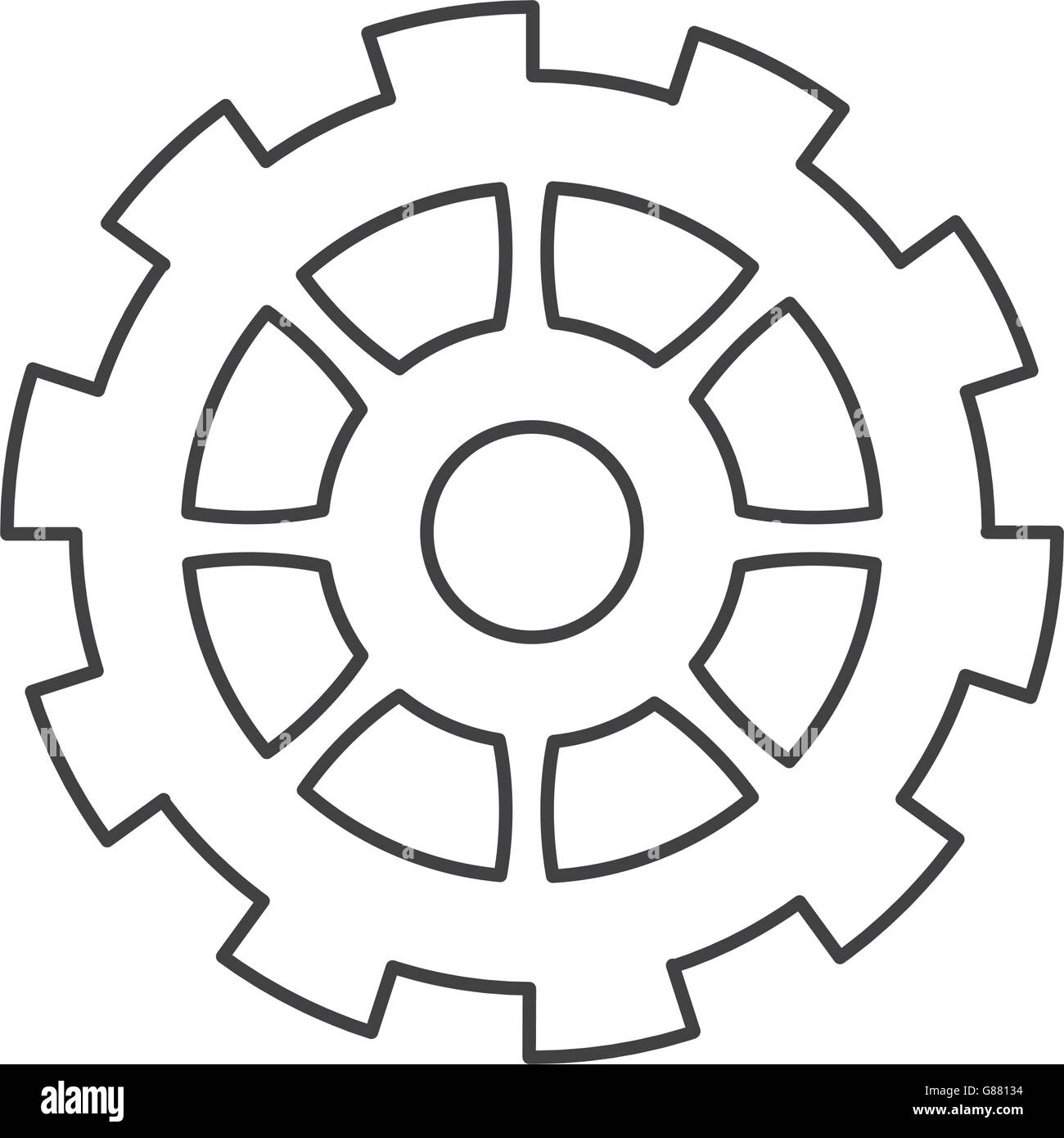 black line gear icon Stock Vector Image & Art - Alamy
