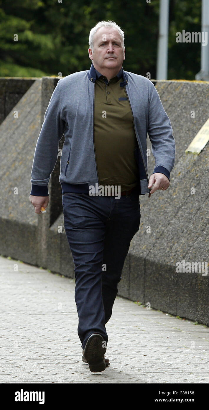 Matthew McQuade father of Erin McQuade arrives at Glasgow Sheriff Court Glasgow as a fatal accident inquiry in to a bin lorry crash which left six people dead draws to a close. Stock Photo