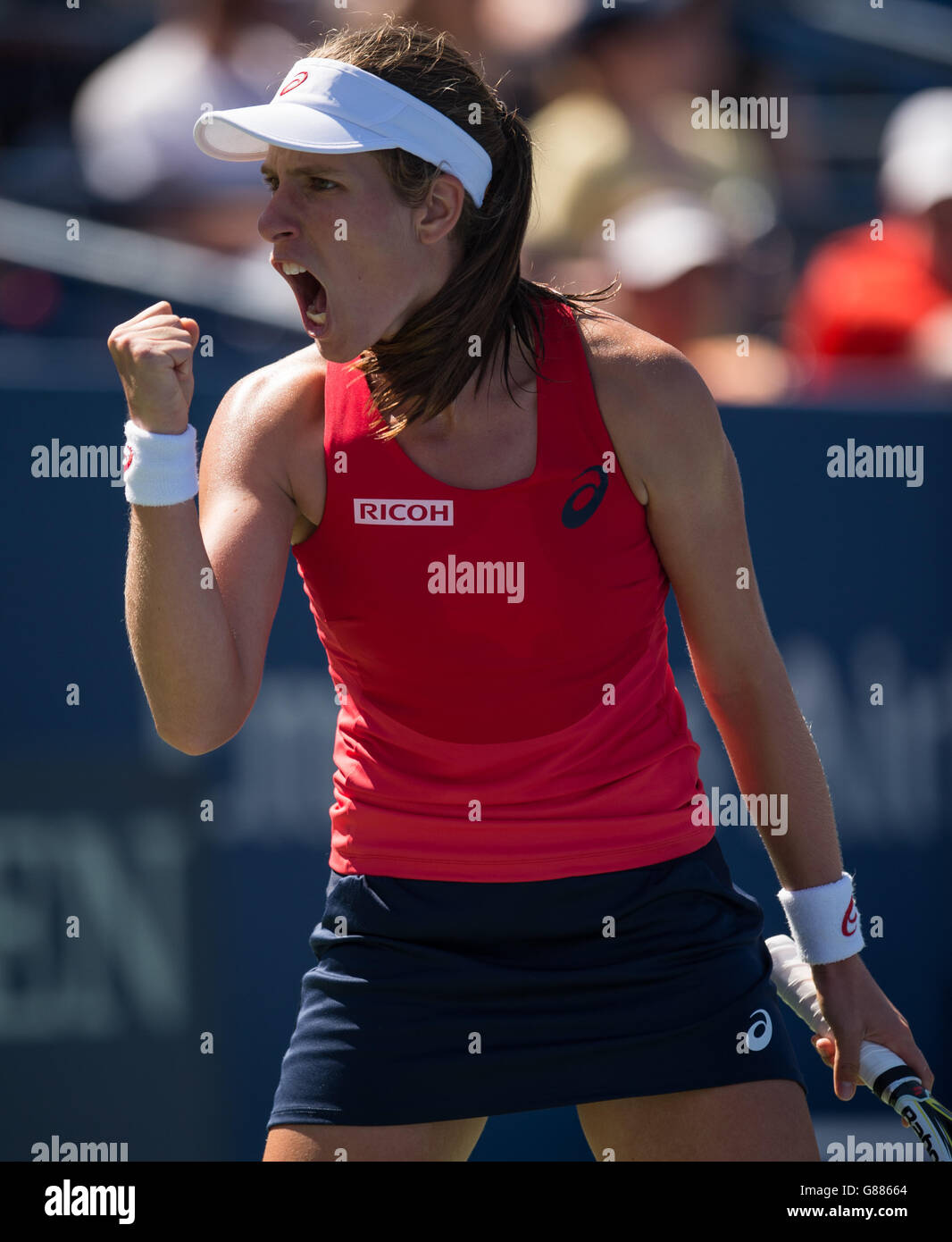s singles match against Andrea Petkovic on day six of the US Open at the US Open at the Billie Jean King National Tennis Center on September 5, 2015 in New York, USA. Stock Photo