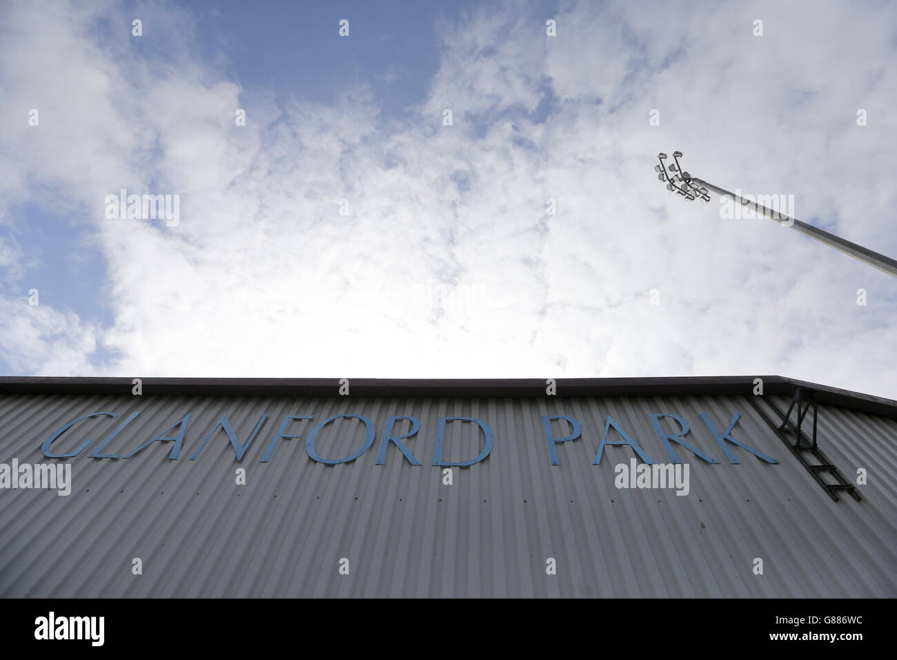 Soccer - Sky Bet League One - Scunthorpe United v Blackpool - Glanford Park. A general view of Glanford Park in Scunthorpe. Stock Photo