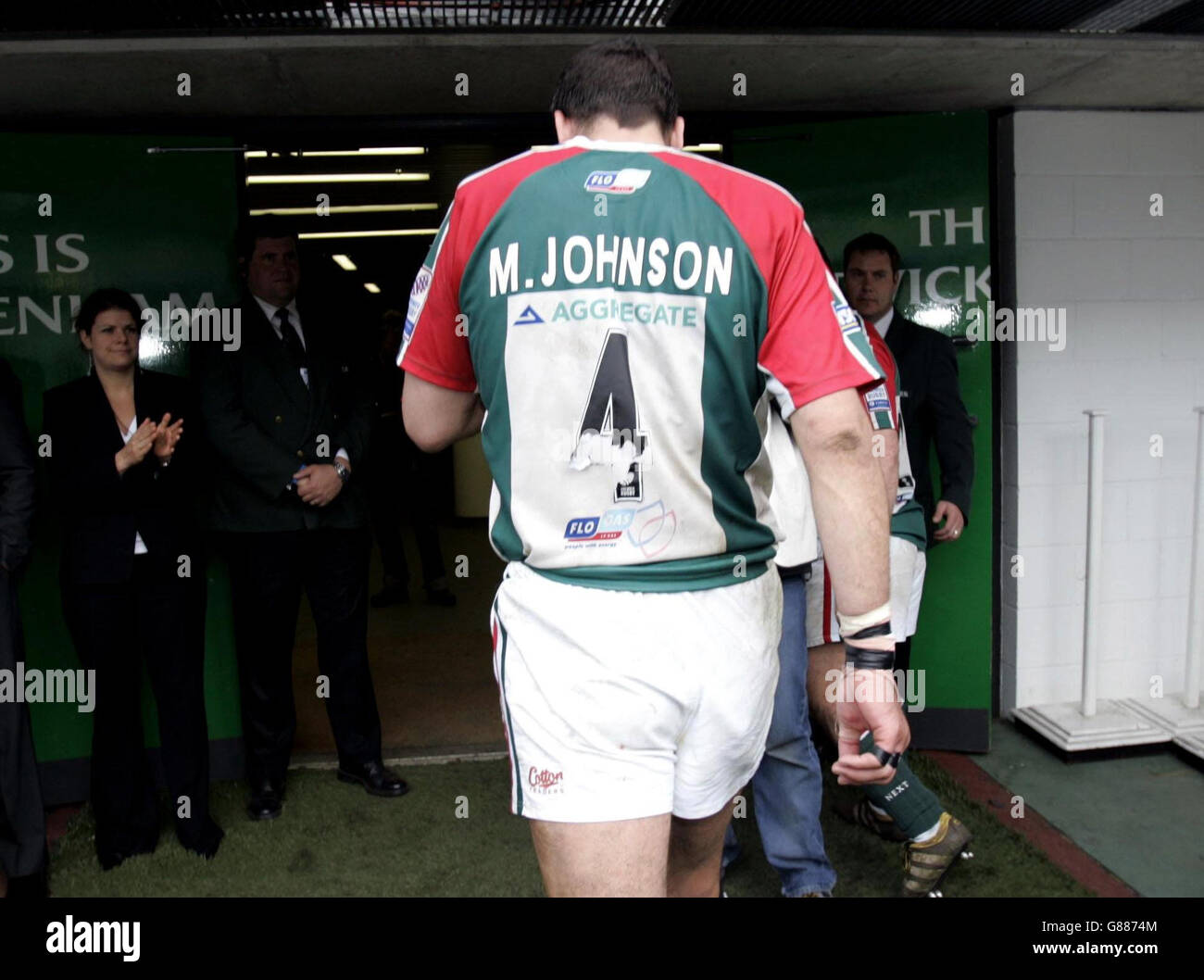 Rugby Union - Zurich Premiership Final - Wasps v Leicester - Twickenham. Leicester Tigers' Martin Johnson walks down the tunnel in his final game for the Tigers. Stock Photo