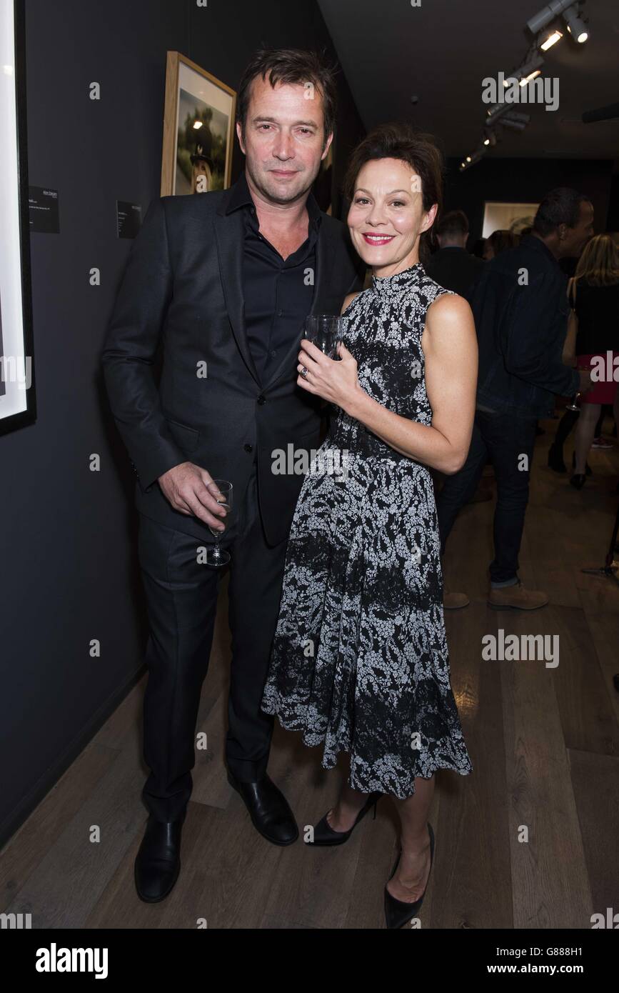 James Purefoy and Helen McCrory attend the private view of an exhibition in support of the Sir Hubert Von Herkomer Arts Foundation at the Alon Zakaim Fine Art Gallery in London. Stock Photo