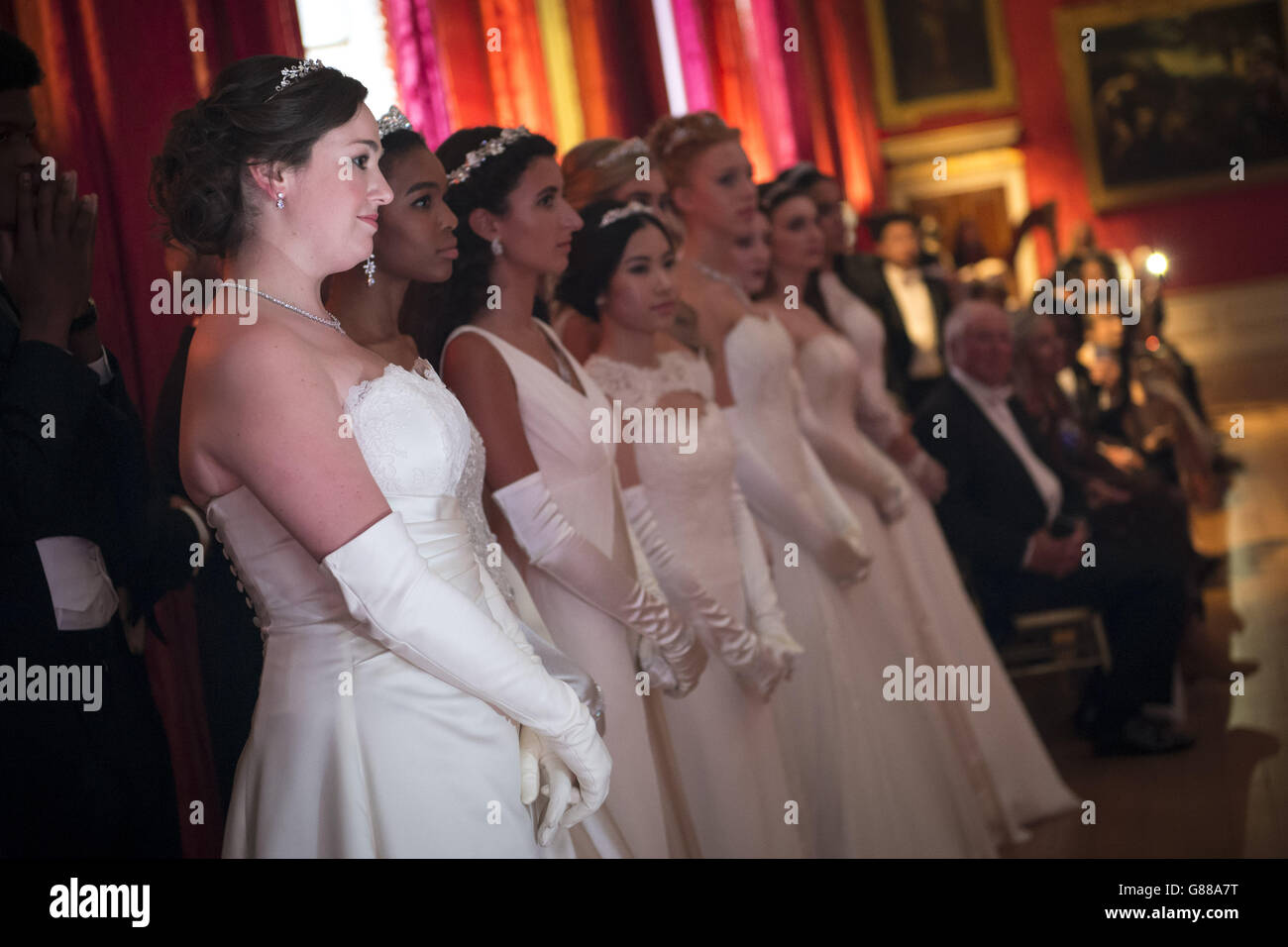 Debutantes are presented at the Queen Charlotte's Ball, in Kensington