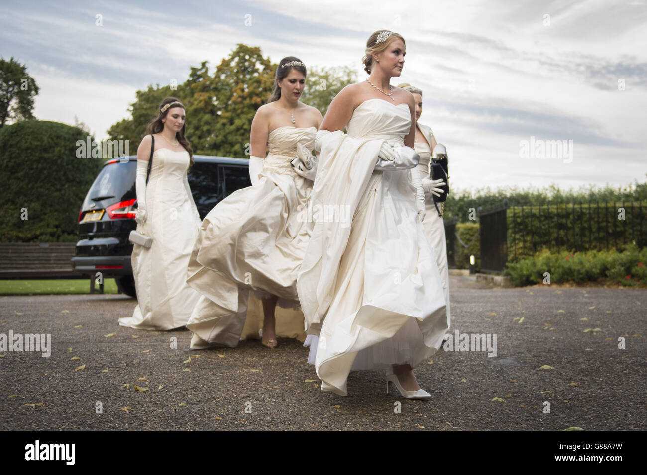 Debutantes arrive at the Queen Charlotte's Ball, in Kensington Palace