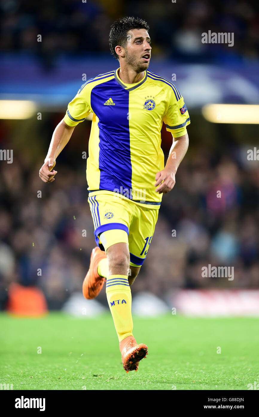 Maccabi Tel Aviv's Dor Micha during the UEFA Champions League match at Stamford Bridge, London. PRESS ASSOCIATION Photo. Picture date: Wednesday September 16, 2015. See PA story SOCCER Chelsea. Photo credit for should read: Adam Davy/PA Wire. Stock Photo