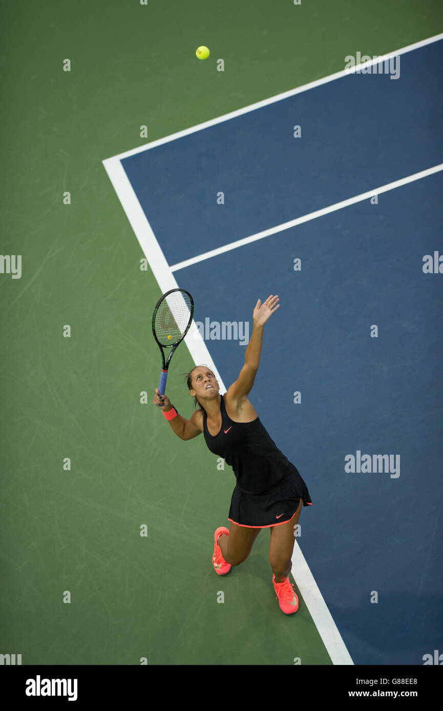 s singles match against Klara Koukalova on day one of the US Open at the US Open at the Billie Jean King National Tennis Center on August 31 2015 in New York, USA. Stock Photo