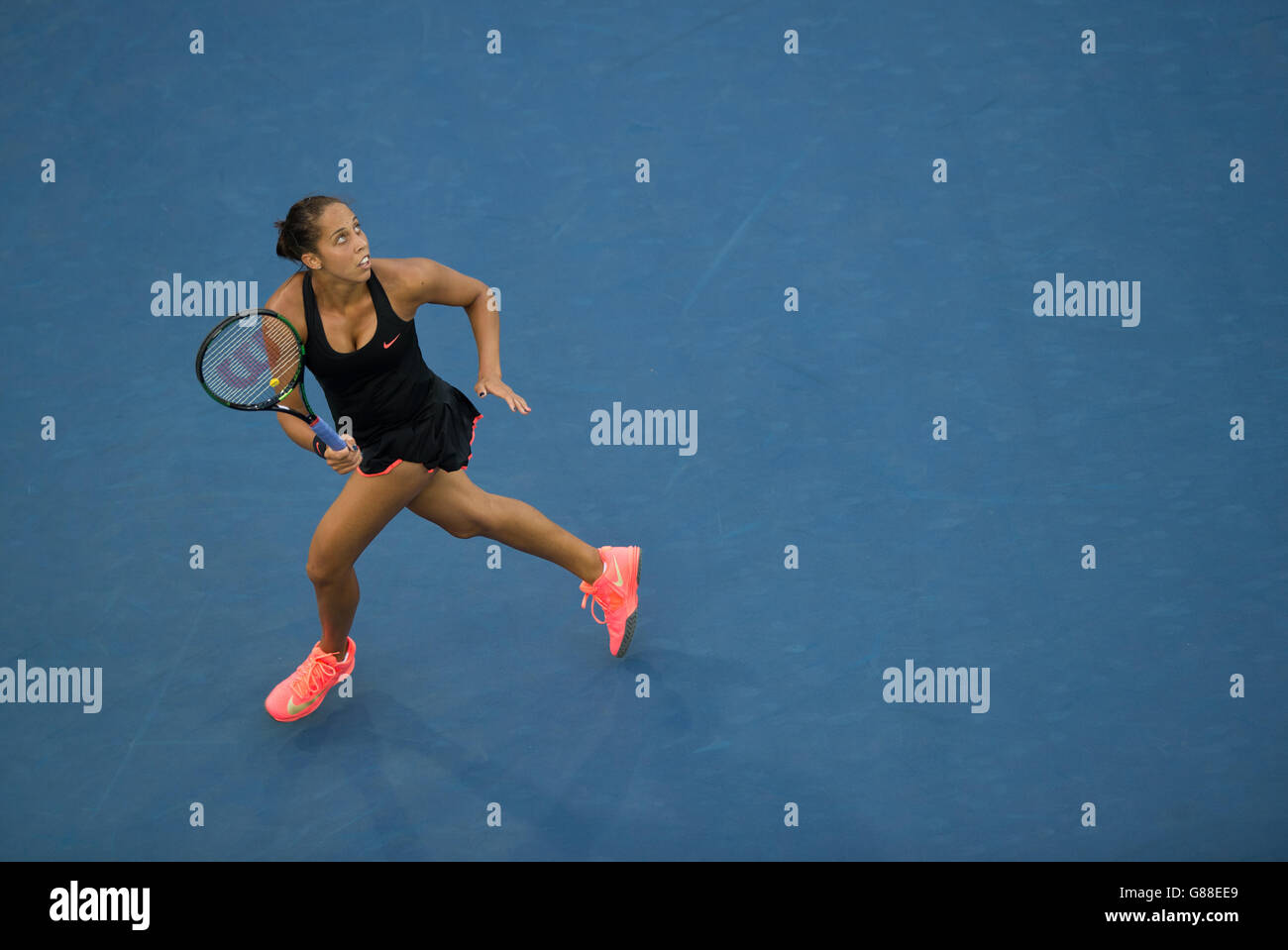 s singles match against Klara Koukalova on day one of the US Open at the US Open at the Billie Jean King National Tennis Center on August 31 2015 in New York, USA. Stock Photo
