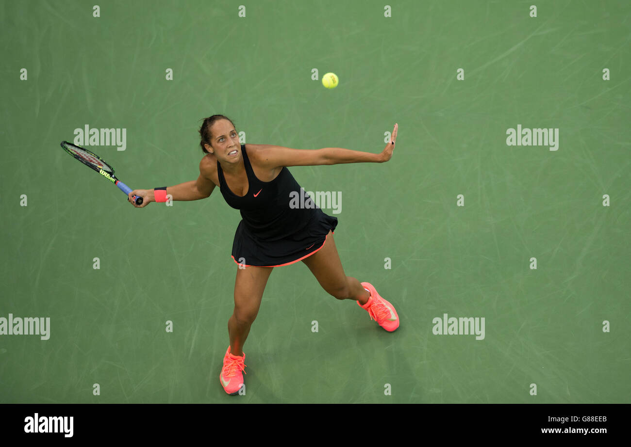 s singles match against Klara Koukalova on day one of the US Open at the US Open at the Billie Jean King National Tennis Center on August 31 2015 in New York, USA. Stock Photo