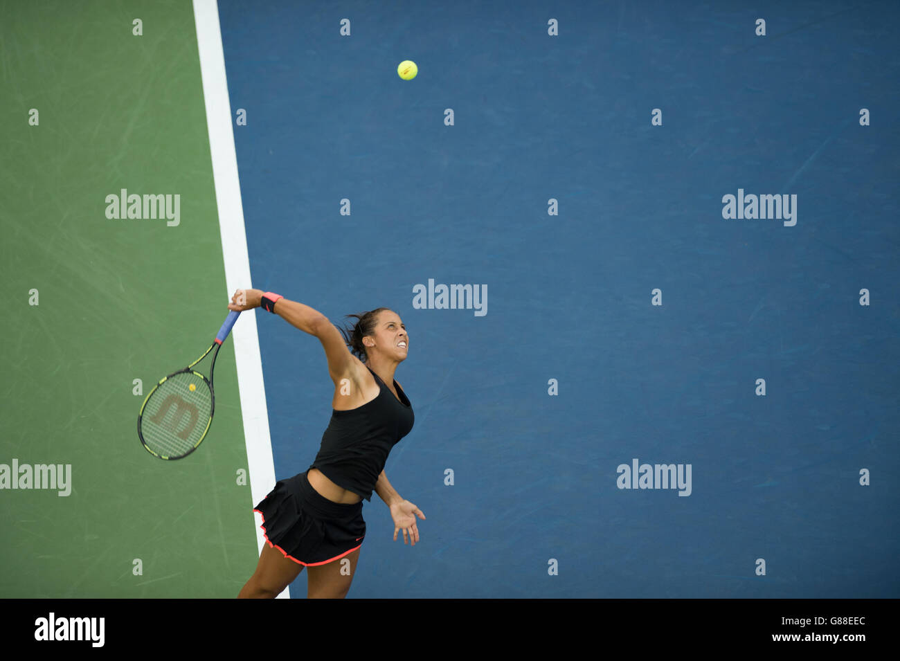 s singles match against Klara Koukalova on day one of the US Open at the US Open at the Billie Jean King National Tennis Center on August 31 2015 in New York, USA. Stock Photo