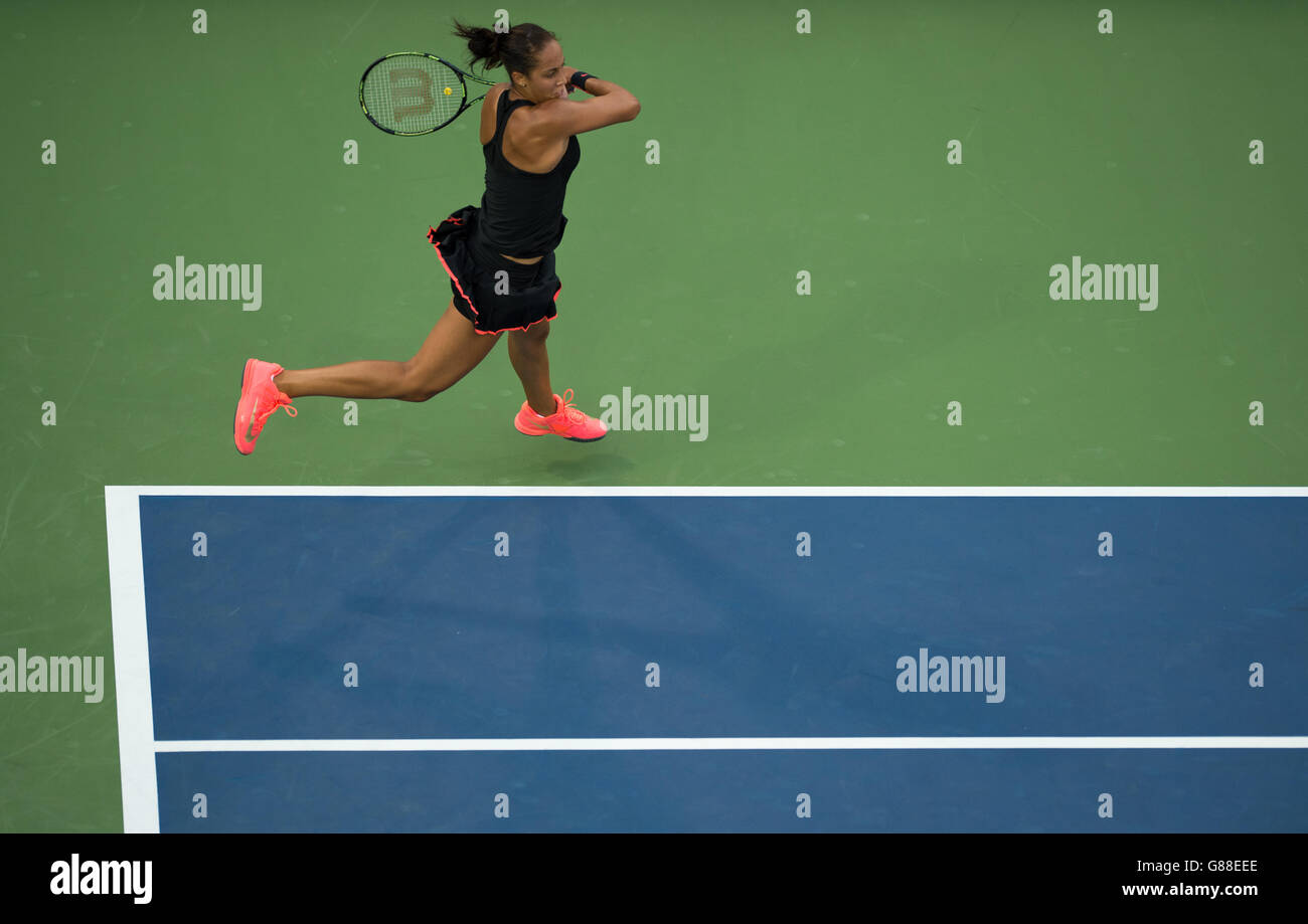 s singles match against Klara Koukalova on day one of the US Open at the US Open at the Billie Jean King National Tennis Center on August 31 2015 in New York, USA. Stock Photo