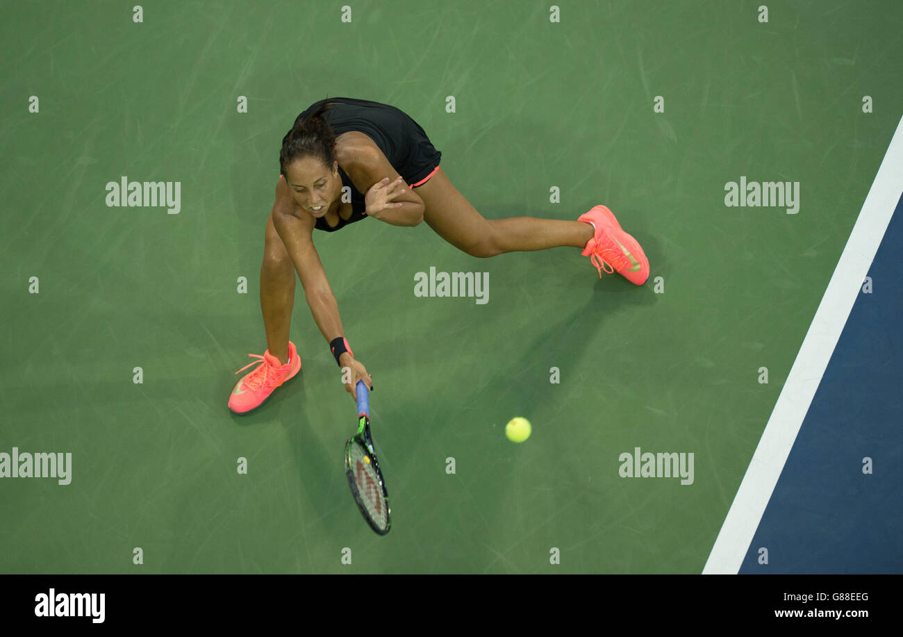 s singles match against Klara Koukalova on day one of the US Open at the US Open at the Billie Jean King National Tennis Center on August 31 2015 in New York, USA. Stock Photo