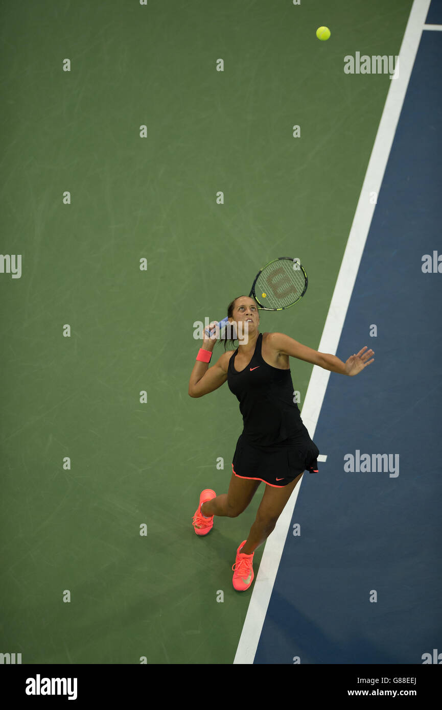 s singles match against Klara Koukalova on day one of the US Open at the US Open at the Billie Jean King National Tennis Center on August 31 2015 in New York, USA. Stock Photo