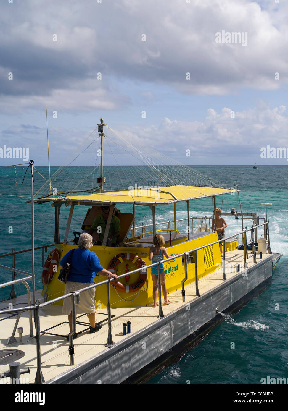 The semisubmarine takes tourists on a reef tour at Green Island, along