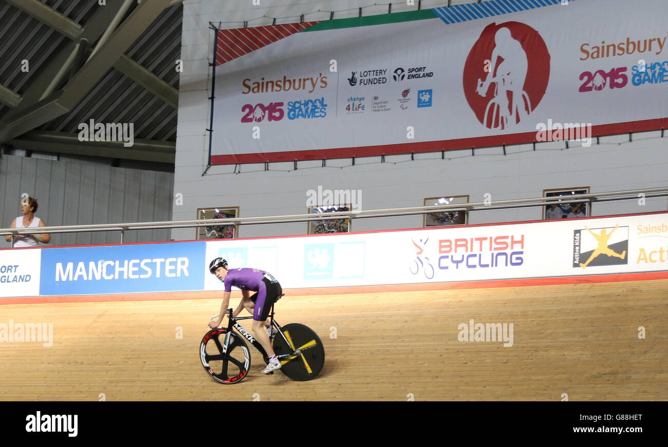 South East's Jacob Vaughan takes part in the boys 3 lap team sprint ...