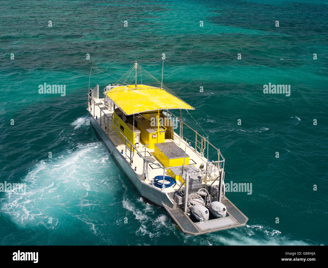 The semisubmarine takes tourists on a reef tour at Green Island, along