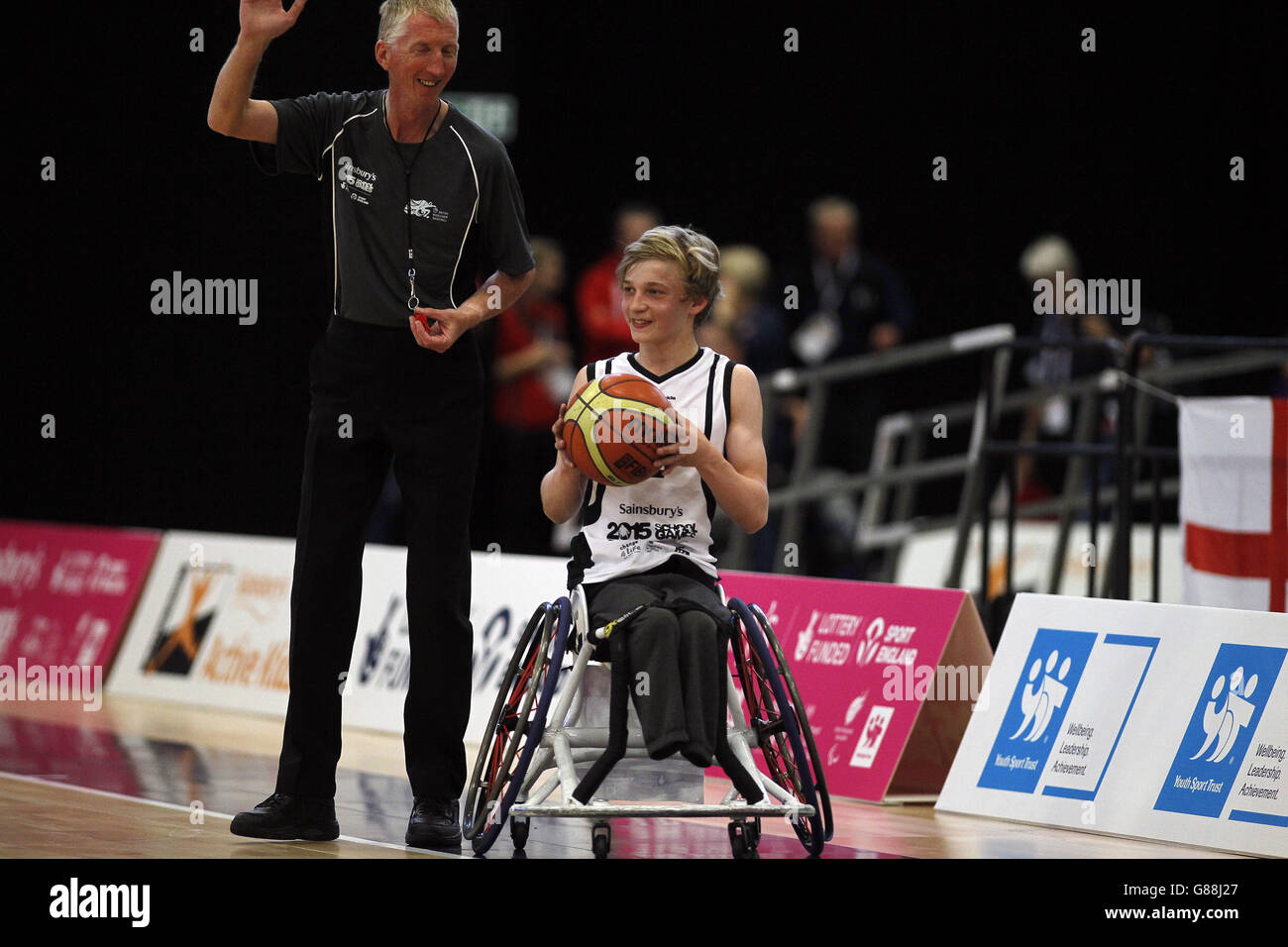 England North in action during the wheelchair basketball final at the