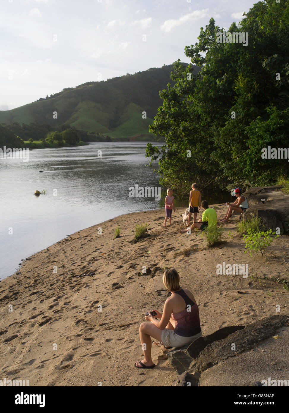 Enjoying the sunset along the Daintree River at Daintree Village