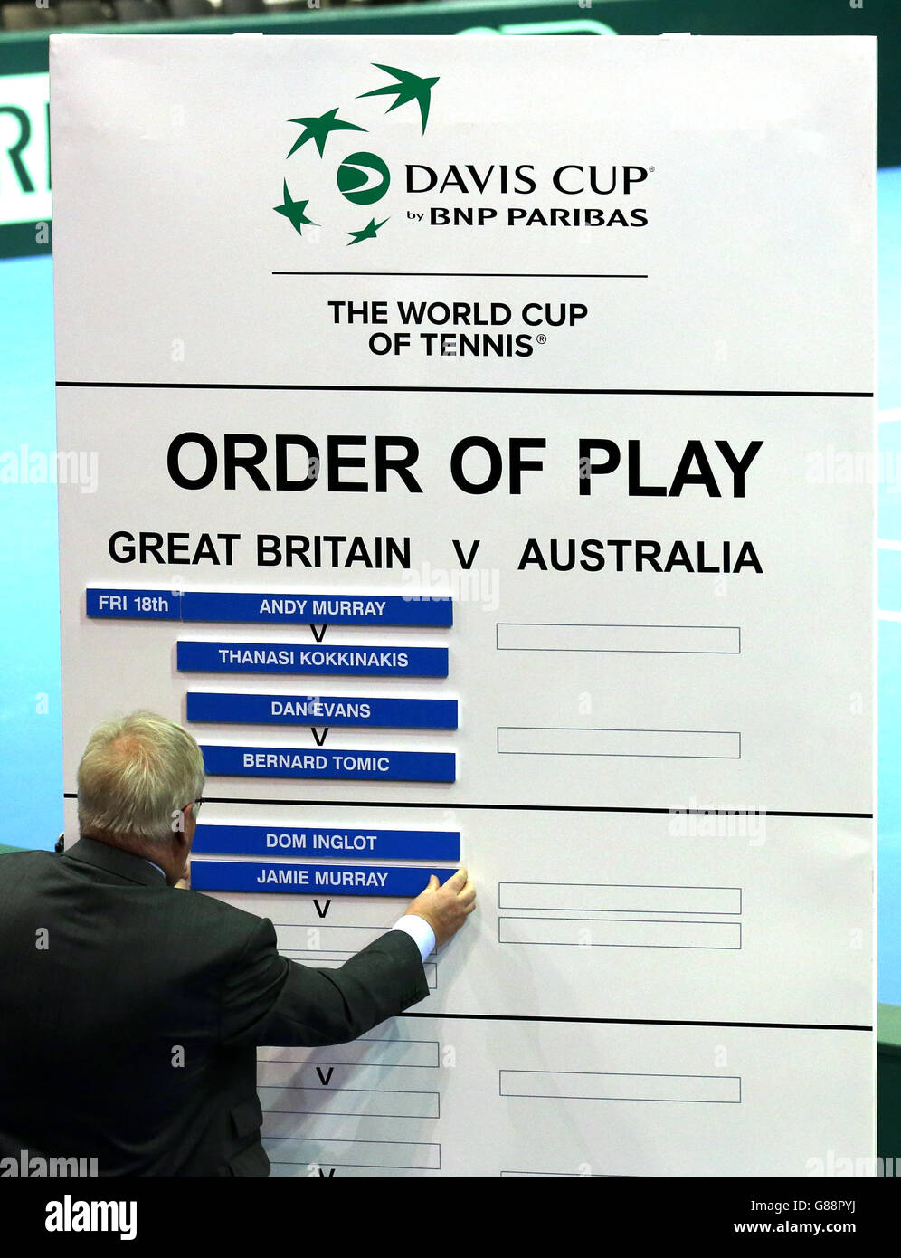 The Davis Cup Draw is made at the Emirates Arena, Glasgow Stock Photo