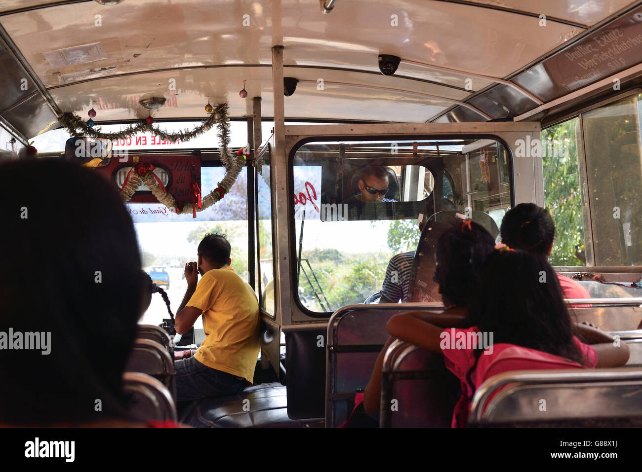 bus service in Mauritius Stock Photo