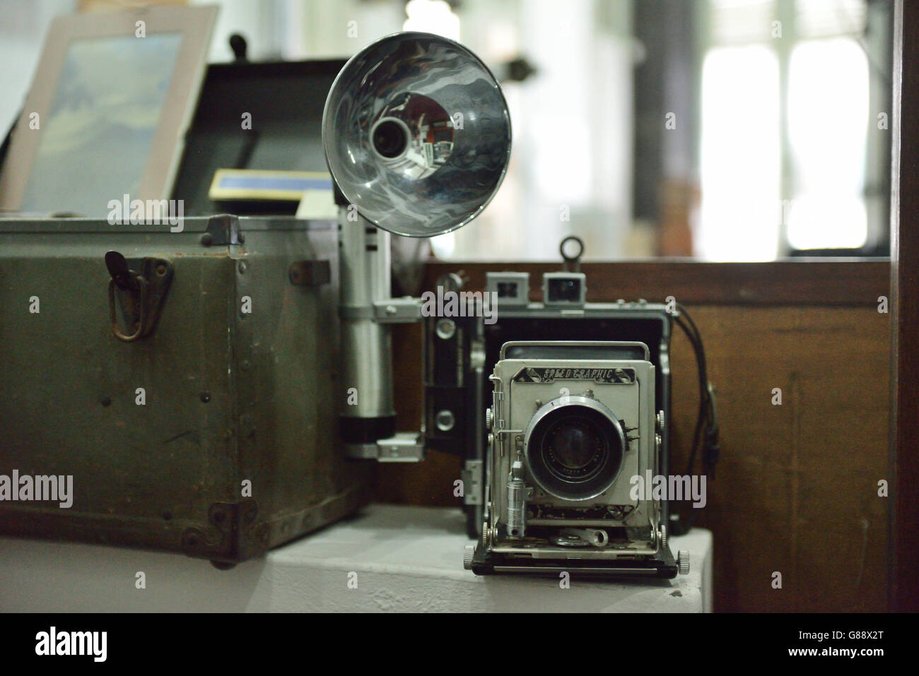 Large format camera, Museum of Photography, Port Louis, Mauritius Stock